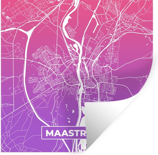 Stickers Stickers muraux - Plan de la ville - Maastricht - Pays- Nederland - Violet - 30x30 cm - Feuille adhésive - Carte