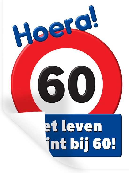 Stickers muraux - Film autocollant - Anniversaire - Anniversaire - 60 ans - 60x80 cm - Film adhésif - Stickers muraux muraux Chambre d'enfant - Papier peint autocollant - Papier peint autocollant - Film autocollant