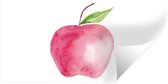 Stickers muraux - Pomme - Aquarelle - Wit - 40x20 cm - Feuille adhésive