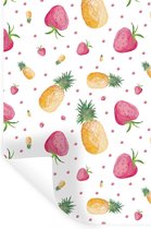 Muurstickers - Sticker Folie - Ananassen - Aardbeien - Aquarel - 20x30 cm - Plakfolie - Muurstickers Kinderkamer - Zelfklevend Behang - Zelfklevend behangpapier - Stickerfolie