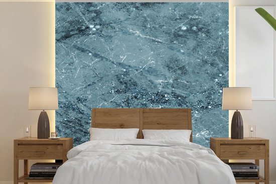 Papier peint - Papiers Papier peint photo Marbre - Blauw - Motifs - Largeur 350 cm x Hauteur 350 cm