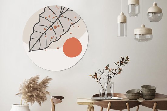 WallCircle - Tableau - Summer Leaf Xxl - Multicolore - 120 X 120 Cm