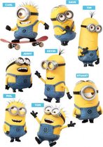 muursticker Minions Friends 29,7 x 42 cm geel 2-delig