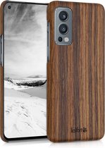 kalibri hoesje voor OnePlus Nord 2 5G - Beschermende telefoonhoes van hout - Slank smartphonehoesje in bruin