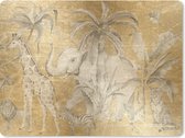 Muismat - Mousepad - Jungle Decoratie - Kinderen - Goud - 40x30 cm