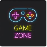 Gaming Muismat - Mousepad - 30x30 cm - Controller - Game - Neon - Zwart - Quotes - Game zone - Geschikt voor Gaming Muis en Gaming PC set - Schoolspullen tieners