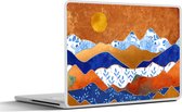 Laptop sticker - 11.6 inch - Delfts Blauw - Goud - Patronen - 30x21cm - Laptopstickers - Laptop skin - Cover