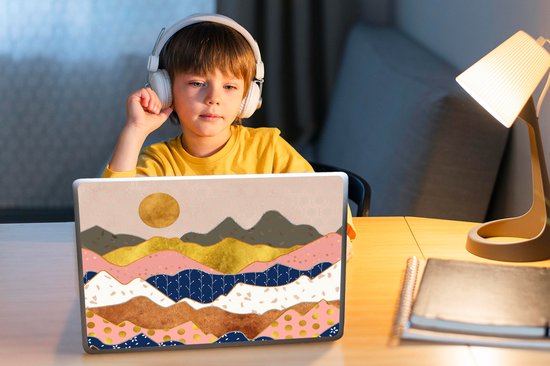 Sticker ordinateur portable - 11,6 pouces - Pastel - Goud - Motifs