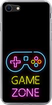 Geschikt voor iPhone 7 hoesje - Controller - Game - Neon - Zwart - Quotes - Game zone - Siliconen Telefoonhoesje