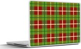 Laptop sticker - 10.1 inch - Plaid - Patronen - Groen - Rood - 25x18cm - Laptopstickers - Laptop skin - Cover