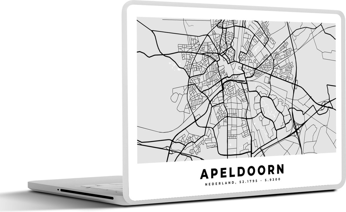 Laptop sticker - 17.3 inch - Kaart - Apeldoorn - Nederland - 40x30cm - Laptopstickers - Laptop skin - Cover