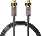 Nedis Actieve Optische Ultra High Speed HDMI-Kabel met Ethernet - HDMI Connector - HDMI Connector - 8K@60Hz - 48 Gbps - 30.0 m - Rond - PVC - Zwart - Gift Box