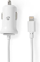 Nedis Autolader | 1x 2.4 A | Outputs: 1 | Lightning 8-Pins Kabel | 1.00 m | 12 W | Enkele voltage selectie