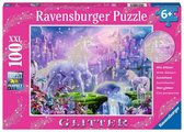 Ravensburger puzzel Koninkrijk van de Eenhoorns (glitter) - Legpuzzel - 100 stukjes