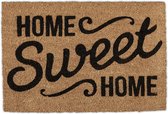 Relaxdays deurmat kokos - voetmat weerbestendig - kokosmat - Home Sweet Home - 40 x 60 cm