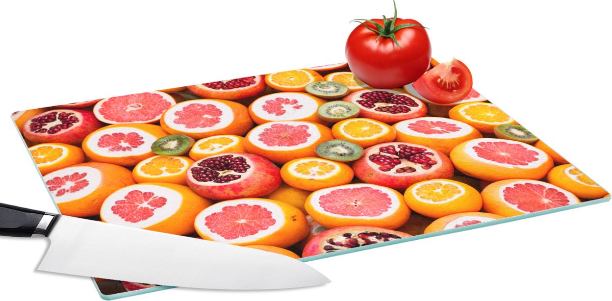 Glazen Snijplank - 39x28 - Fruit - Citrus - Oranje - Snijplanken Glas