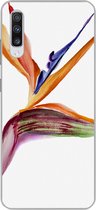 Geschikt voor Samsung Galaxy A70 hoesje - Strelitzia - Aquarel - Bloemen - Siliconen Telefoonhoesje