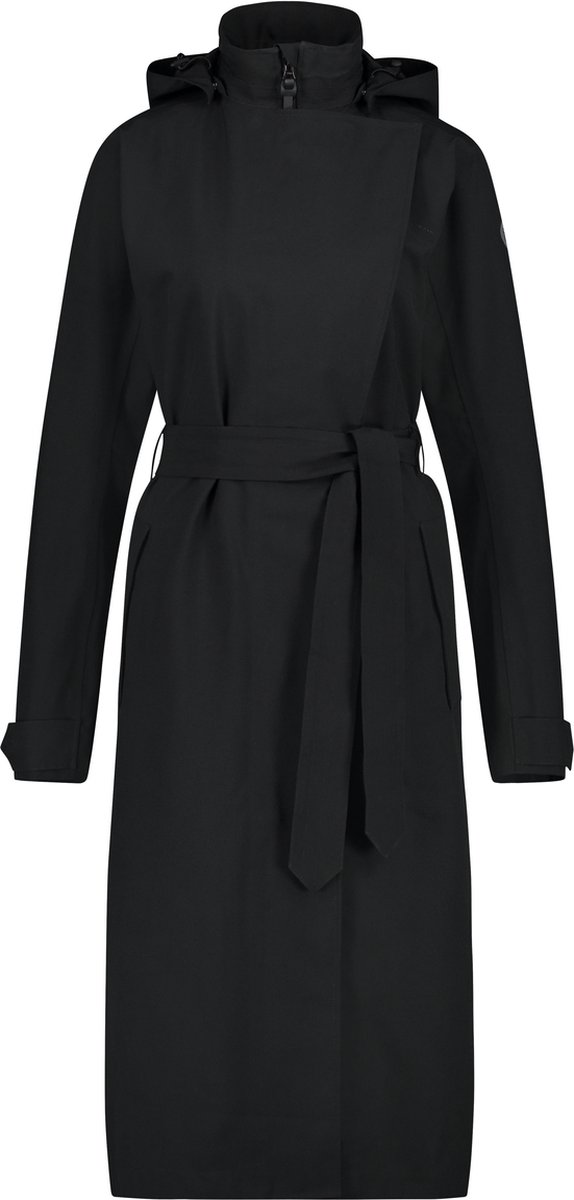AGU Trench Coat Long Regenjas Urban Outdoor Dames Zwart