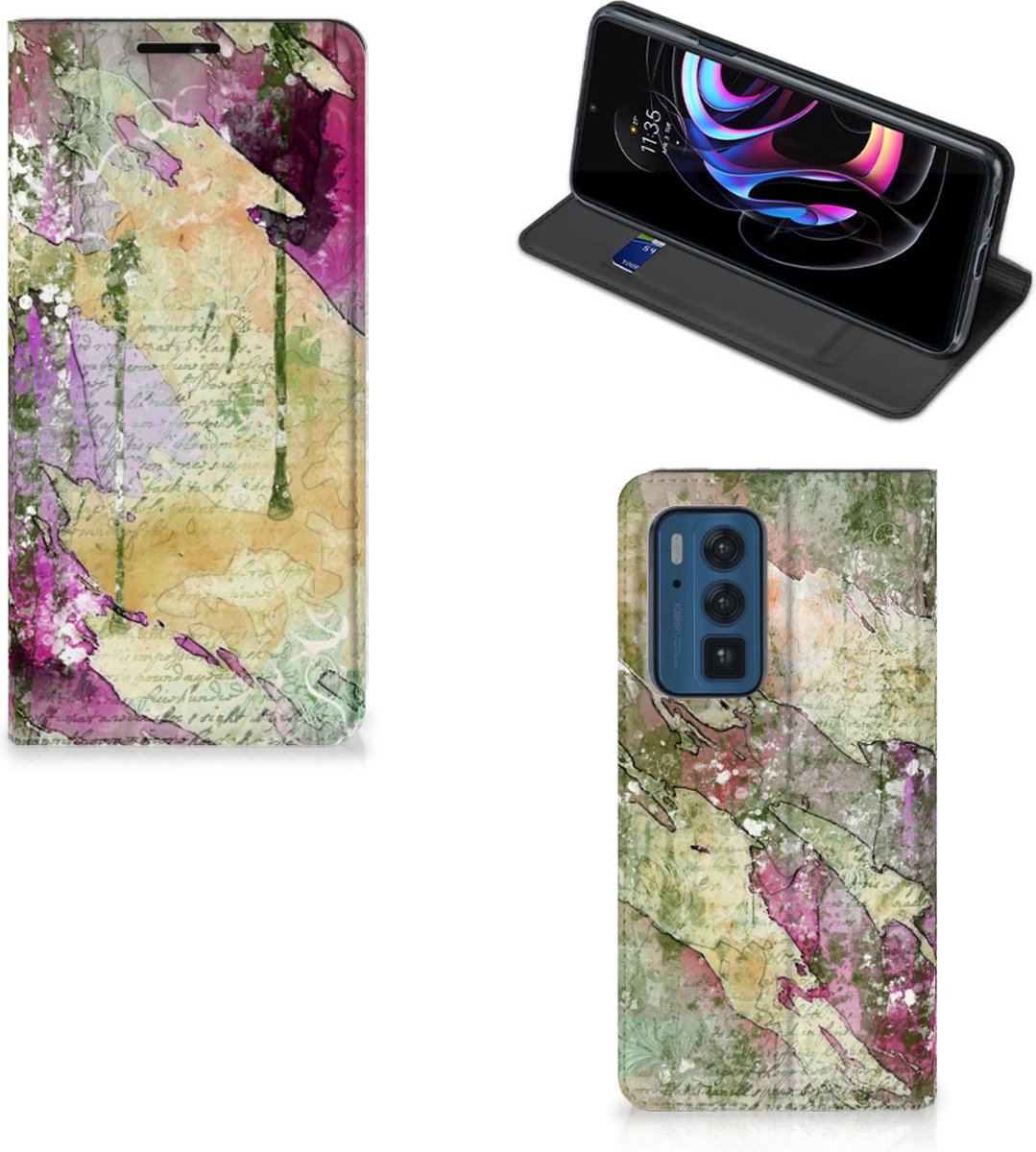Bookcase Motorola Edge 20 Pro Letter Painting