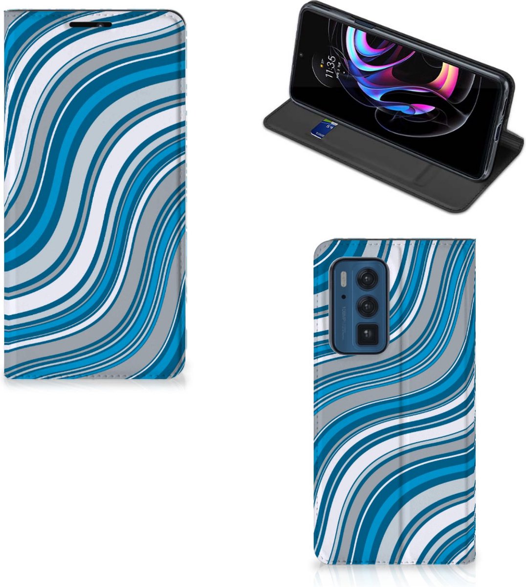 Motorola Edge 20 Pro Hoesje met Magneet Waves Blue