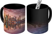 Magische Mok - Foto op Warmte Mok - Ondergaande zon naast Manhattan - 350 ML