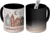 Magische Mok - Foto op Warmte Mokken - Koffiemok - Winter - Spreuken - Quotes - 'Welcome home' - Magic Mok - Beker - 350 ML - Theemok