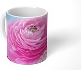 Mok - Roze en witte boterbloemen - 350 ML - Beker