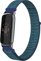SmartphoneClip® Nylon loop bandje Blauw geschikt voor Fitbit Luxe