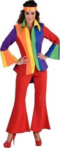 Magic By Freddy's - Regenboog Festival Jas Met Lang Achterpand Vrouw - Multicolor - Medium - Carnavalskleding - Verkleedkleding