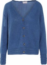 Cassis - Female - Gefestonneerde cardigan  - Blauw