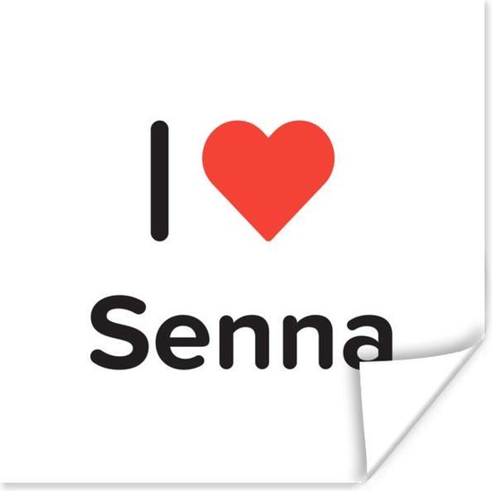 Poster I love - Senna - Meisje - 75x75 cm