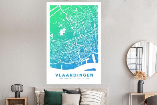 Poster Plan de ville - Vlaardingen - Nederland - 120x180 cm XXL