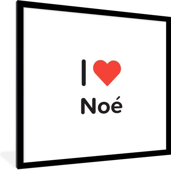 Fotolijst incl. Poster - I love - Noé - Meisje - 40x40 cm - Posterlijst