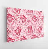 Canvas schilderij - Summer blossoming peony, flower collage background, pastel and soft card  -     581165686 - 115*75 Horizontal