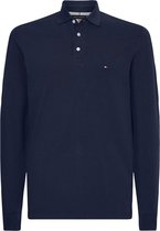 Tommy Hilfiger - 1985 Poloshirt Long Sleeve Navy - Slim-fit - Heren Poloshirt Maat XL