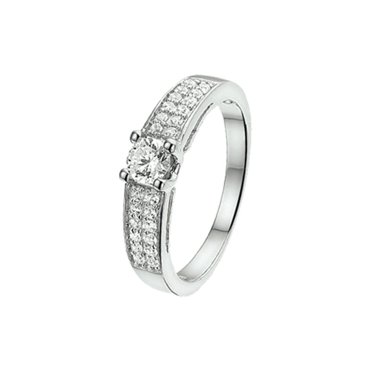 Zilver Gerhodineerde Ring zirkonia 1328540 20.25 mm (64)