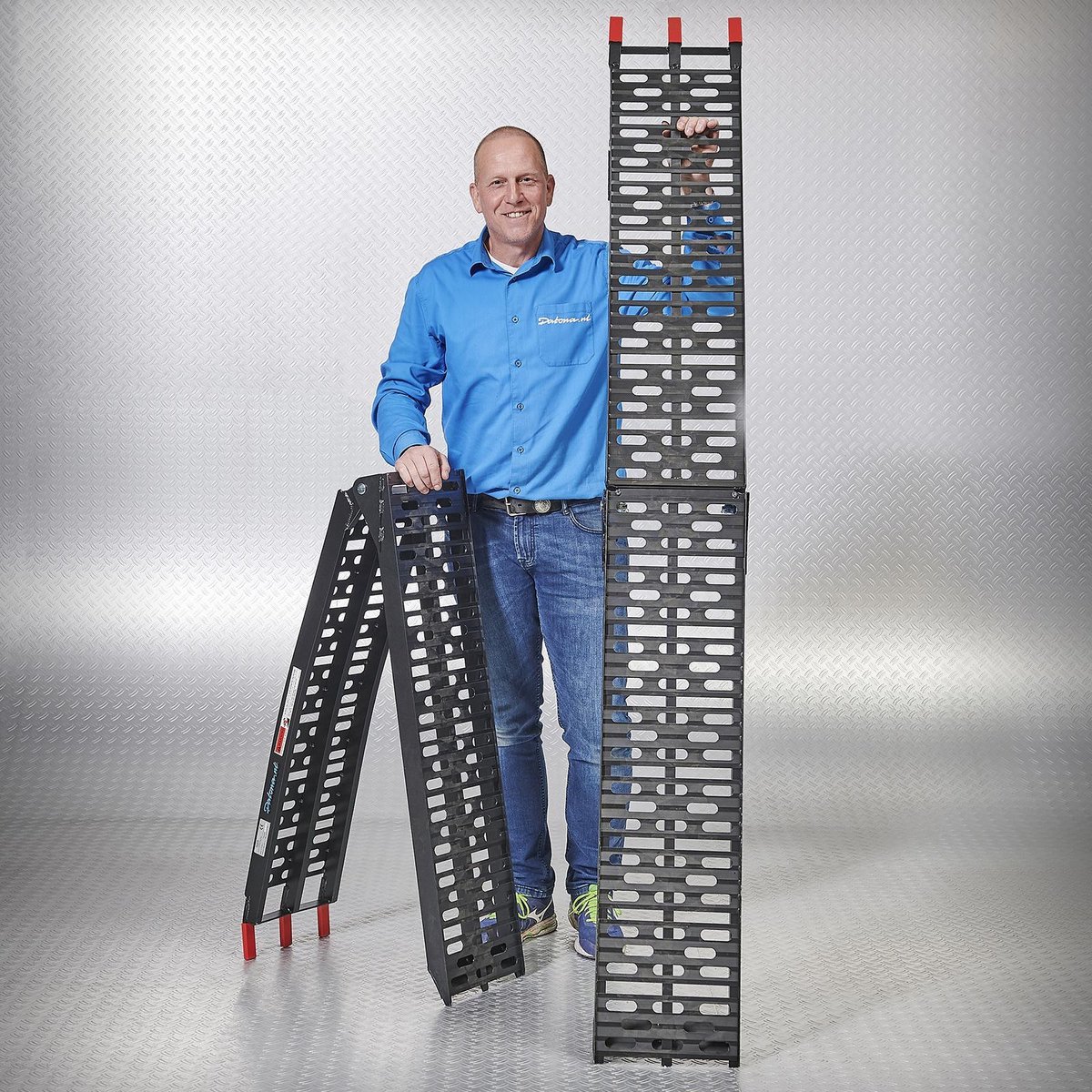 Goedkoopste Datona® - Extra sterke zwarte oprijplaat voor motoren - 225 cm rijplaat oprijhelling rijplank