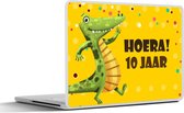Laptop sticker - 17.3 inch - Jubileum - Krokodil - Confetti - 40x30cm - Laptopstickers - Laptop skin - Cover