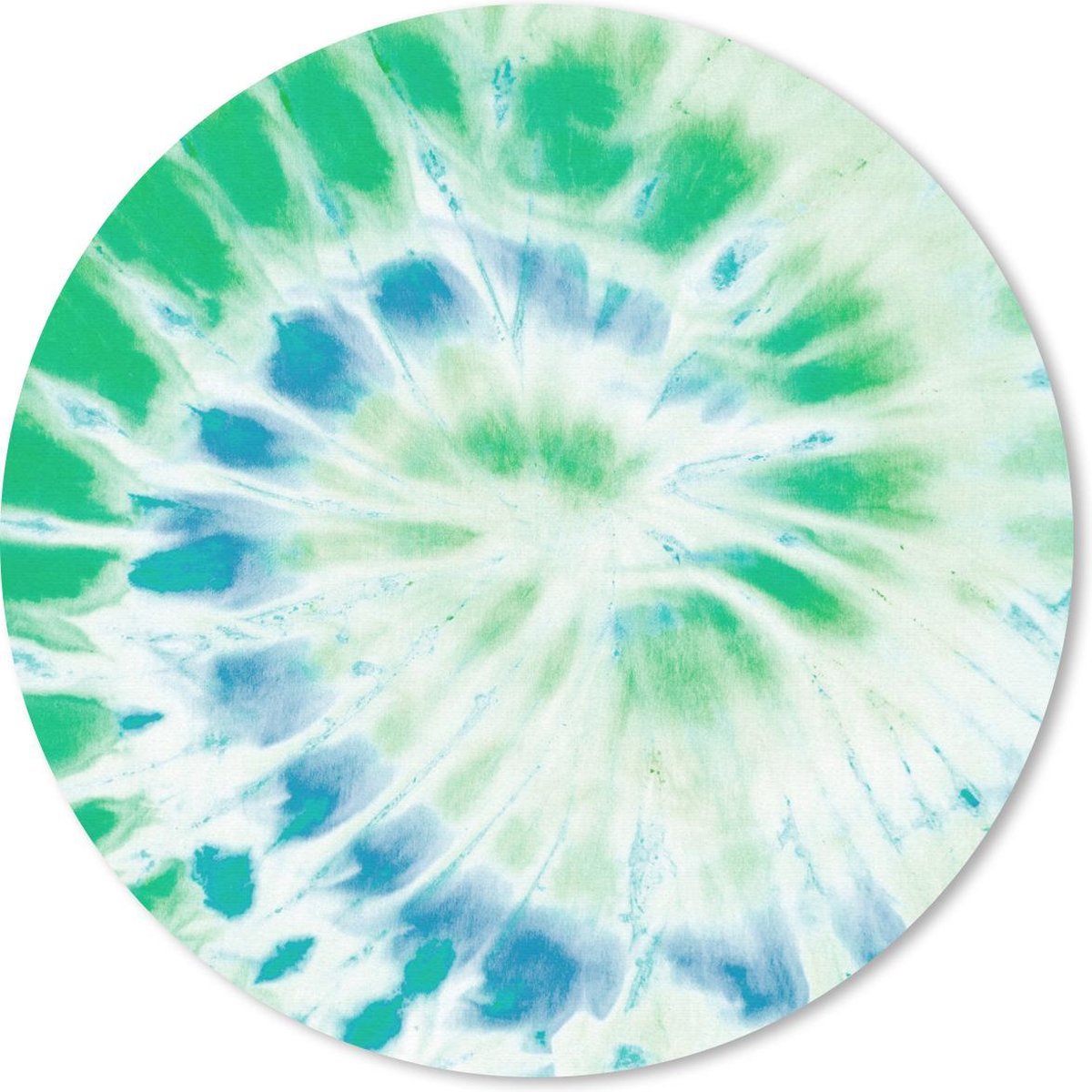Muismat rond 20x20 cm - Mousepad Zomer - Tie dye - Groen - Ronde muismatten