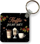 Sleutelhanger - Uitdeelcadeautjes - Koffie - Koffiemok - Vintage - Plastic - Vaderdag cadeau - Geschenk - Cadeautje voor hem - Tip - Mannen