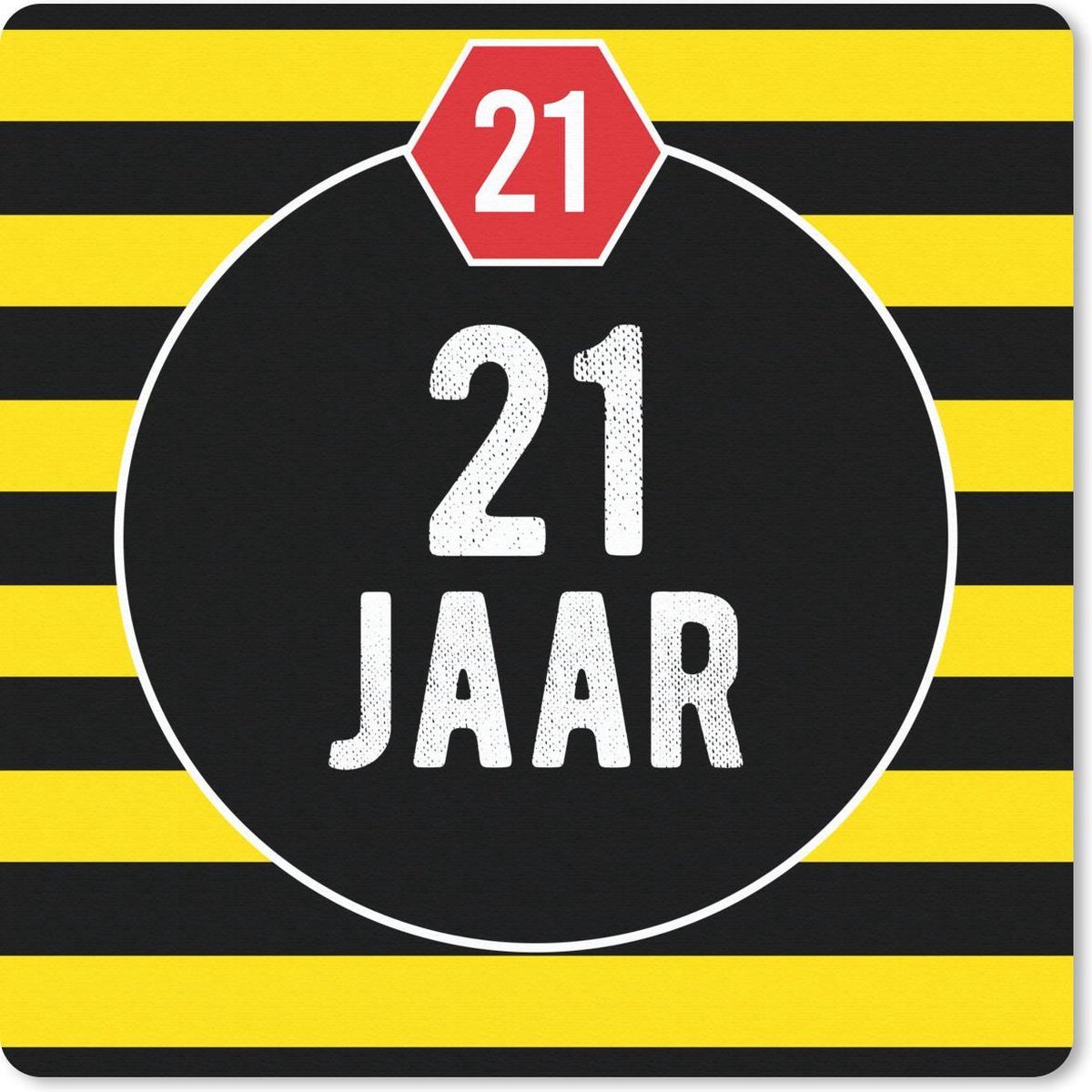 Muismat 30x30 cm - Mousepad Feest - 21 jaar - Decoratie - Muismatten