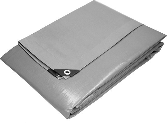 bâche à œillets, 2x3 m 180g/m², grise, en tissu polyéthylène avec revêtement polyéthylène des deux côtés