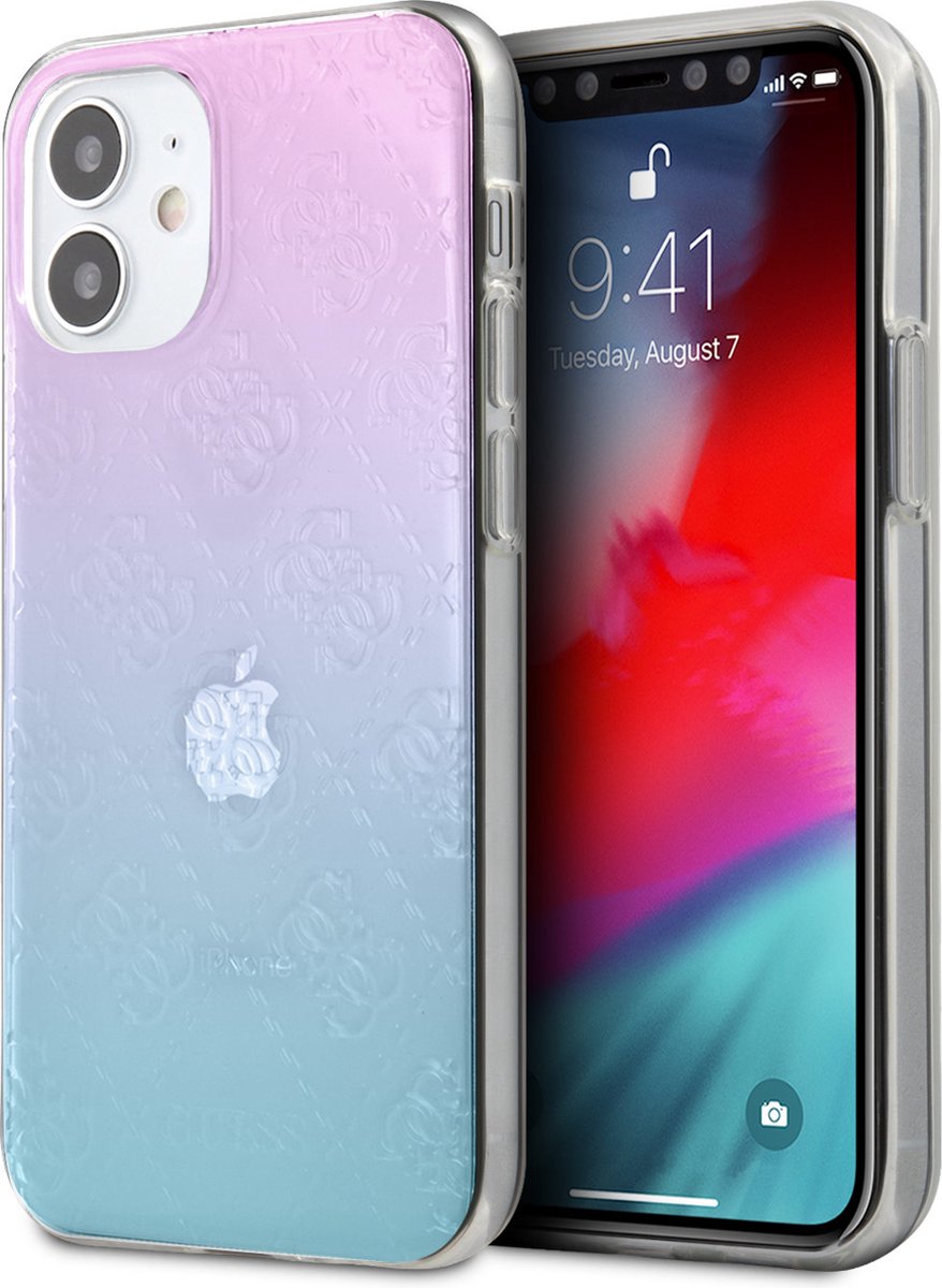 Blauw hoesje van Guess - Backcover - iPhone 12 Mini - Gradient