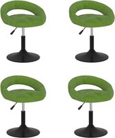 vidaXL Eetkamerstoelen draaibaar 4 st fluweel lichtgroen