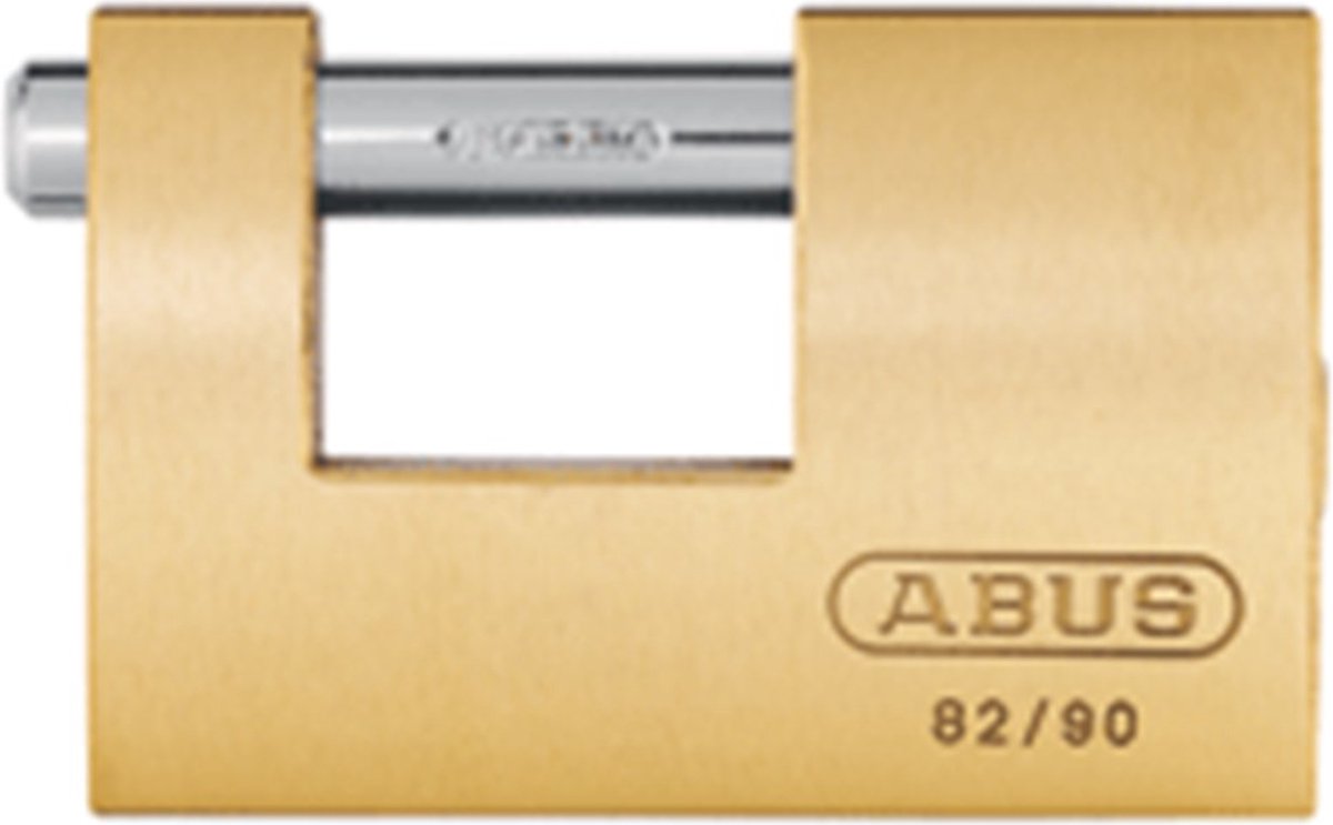 ABUS Hangslot - 82 mono blok - 90mm - enkele vergrendeling - messing