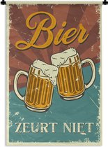 Wandkleed - Wanddoek - Mancave - Bier - Bier zeurt niet - Kroeg - Café - 120x180 cm - Wandtapijt - Cadeau voor man