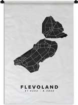 Tapisserie - Tissu mural - Flevoland - Pays- Nederland - Carte routière - 120x180 cm - Tapisserie