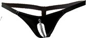 Kruisloze Lak String Met Kettinkje - BDSM - Fetish Kleding Dames