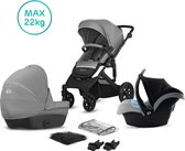 Kinderkraft Kinderwagen Prime Lite 3 in 1 Grey (incl. autostoel)