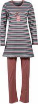 Woody pyjama meisjes/dames - multicolor gestreept - wolf - 202-1-BLB-S/975 - maat 104
